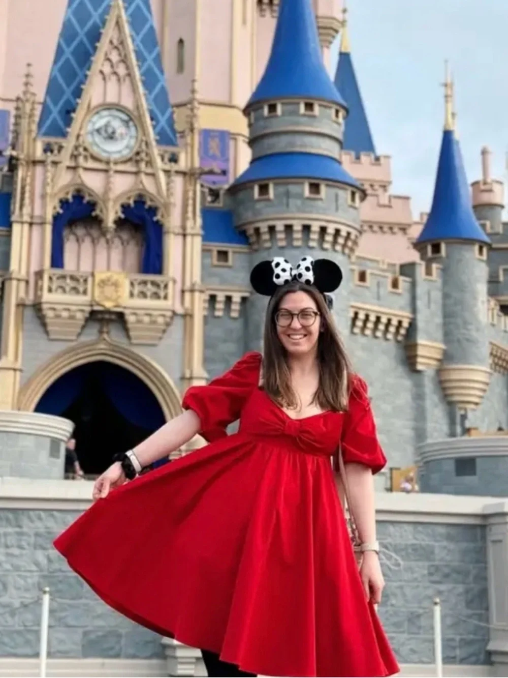 kate spade Beau Red Puff-Sleeve Bow Satin Babydoll Dress..Size 12